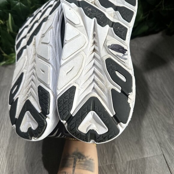 Hoka One One Clifton 8 Black White Running Shoes - 1119393-BWHT - Mens Size 13 D